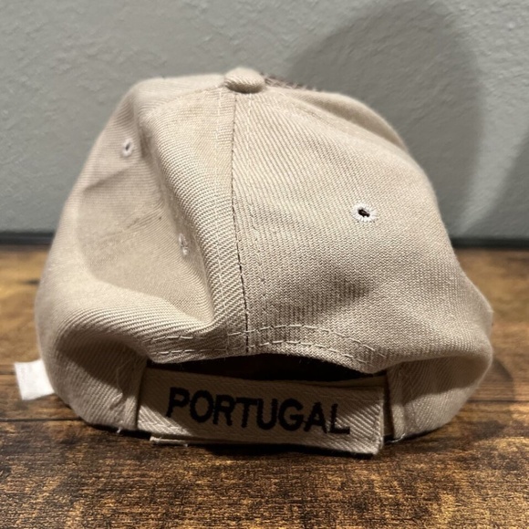 Vintage Portugal Men's Adjustable Hat Emblem Beige Yellow Strap Cap - Picture 6 of 7